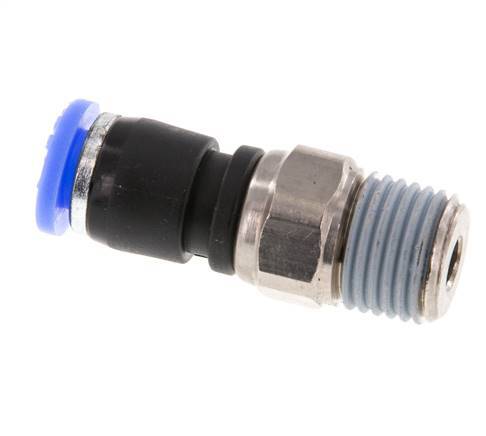Junta giratoria de 6 mm y R1/4'' Rosca macho de latón niquelado/PBT NBR giratorio