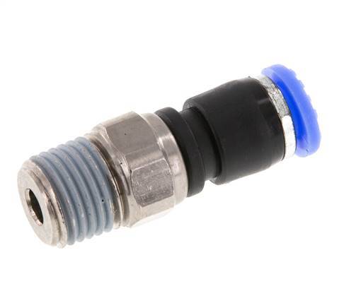 Junta giratoria de 6 mm y R1/4'' Rosca macho de latón niquelado/PBT NBR giratorio