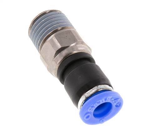 Junta giratoria de 6 mm y R1/4'' Rosca macho de latón niquelado/PBT NBR giratorio