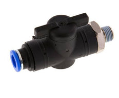 Válvula de bola recta de 2 vías 10 mm - R1/4'' Plástico/Latón