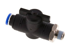 Válvula de bola recta de 2 vías 10 mm - R1/4'' Plástico/Latón