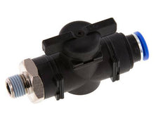 Válvula de bola recta de 2 vías 10 mm - R1/4'' Plástico/Latón