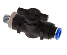 Válvula de bola recta de 2 vías 10 mm - R1/4'' Plástico/Latón