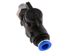 Válvula de bola recta de 2 vías 10 mm - R1/4'' Plástico/Latón