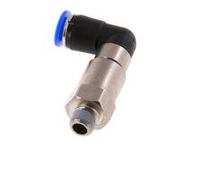 Codo de 8 mm y R1/8'' Junta giratoria rápida Rosca macho Niquelada Latón/PBT NBR Giratorio