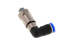 Codo de 8 mm y R1/8'' Junta giratoria rápida Rosca macho Niquelada Latón/PBT NBR Giratorio