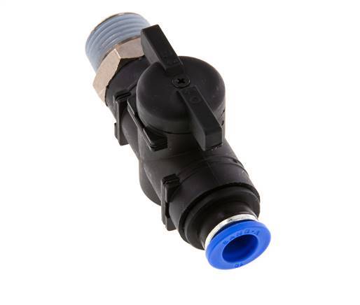 Válvula de bola recta de 2 vías 10 mm - R1/2'' Plástico/Latón