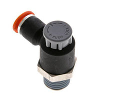 Válvula de control de flujo Codo de entrada de medidor 6 mm - R1/4'' Latón/PA 66 Tuerca de seguridad