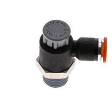 Válvula de control de flujo Codo de entrada de medidor 6 mm - R1/4'' Latón/PA 66 Tuerca de seguridad