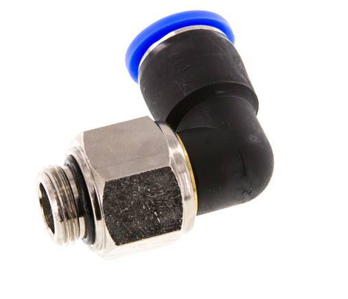 Codo de 12 mm y G3/8'' Junta giratoria con rosca macho niquelada Latón/PBT NBR Giratorio