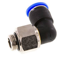 Codo de 12 mm y G3/8'' Junta giratoria con rosca macho niquelada Latón/PBT NBR Giratorio