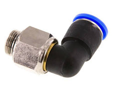 Codo de 12 mm y G3/8'' Junta giratoria con rosca macho niquelada Latón/PBT NBR Giratorio