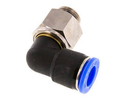 Codo de 12 mm y G3/8'' Junta giratoria con rosca macho niquelada Latón/PBT NBR Giratorio