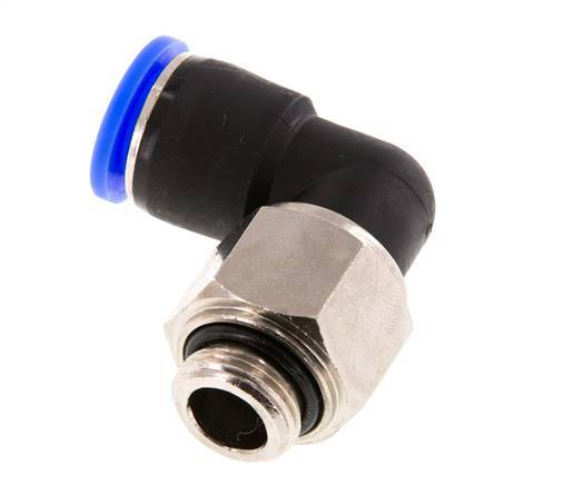 Codo de 12 mm y G3/8'' Junta giratoria con rosca macho niquelada Latón/PBT NBR Giratorio