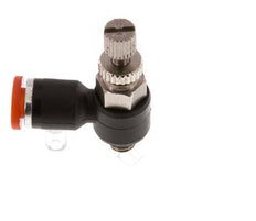 Silenciador de control de flujo Codo de entrada de medidor 4 mm - M5 Latón/PA 66