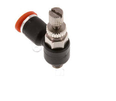 Silenciador de control de flujo Codo de entrada de medidor 4 mm - M5 Latón/PA 66