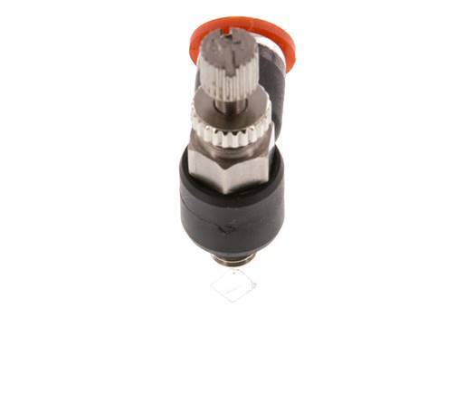 Silenciador de control de flujo Codo de entrada de medidor 4 mm - M5 Latón/PA 66