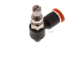 Silenciador de control de flujo Codo de entrada de medidor 4 mm - M5 Latón/PA 66