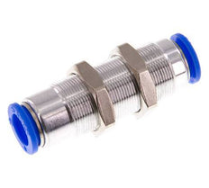 Racor rápido de 12 mm con cierre automático de latón/PBT Pasamuros 0-10bar (0-145psi)