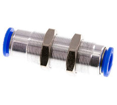 Racor rápido de 12 mm con cierre automático de latón/PBT Pasamuros 0-10bar (0-145psi)