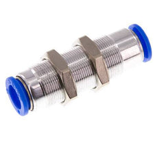 Racor rápido de 12 mm con cierre automático de latón/PBT Pasamuros 0-10bar (0-145psi)