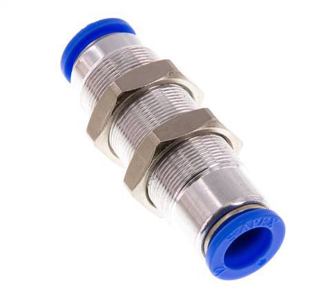 Racor rápido de 12 mm con cierre automático de latón/PBT Pasamuros 0-10bar (0-145psi)