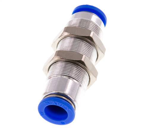 Racor rápido de 12 mm con cierre automático de latón/PBT Pasamuros 0-10bar (0-145psi)