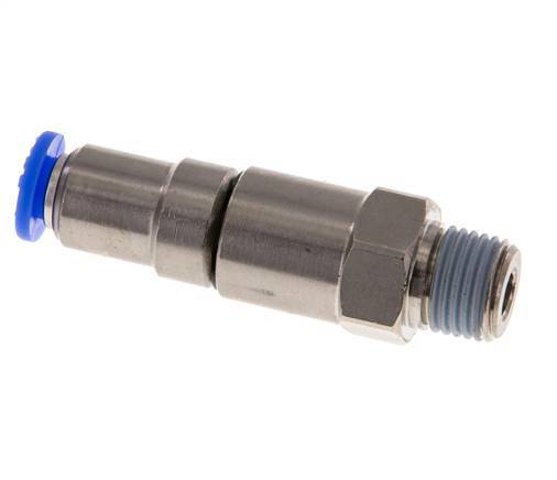Junta giratoria rápida de 6mm y R1/4'' Roscas macho de latón niquelado/PBT giratorio