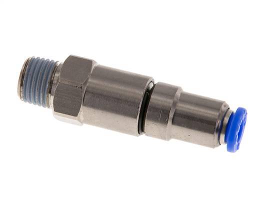 Junta giratoria rápida de 6mm y R1/4'' Roscas macho de latón niquelado/PBT giratorio