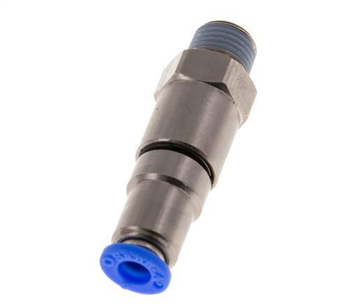 Junta giratoria rápida de 6mm y R1/4'' Roscas macho de latón niquelado/PBT giratorio