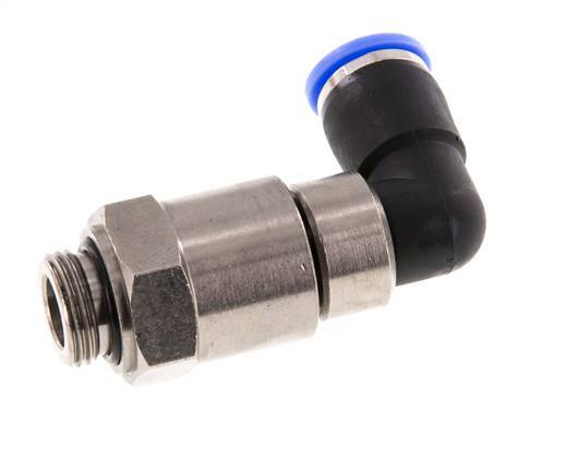 Codo de 10 mm y G3/8'' Junta giratoria rápida Rosca macho níquel-latón/PBT NBR Giratorio