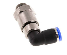 Codo de 10 mm y G3/8'' Junta giratoria rápida Rosca macho níquel-latón/PBT NBR Giratorio