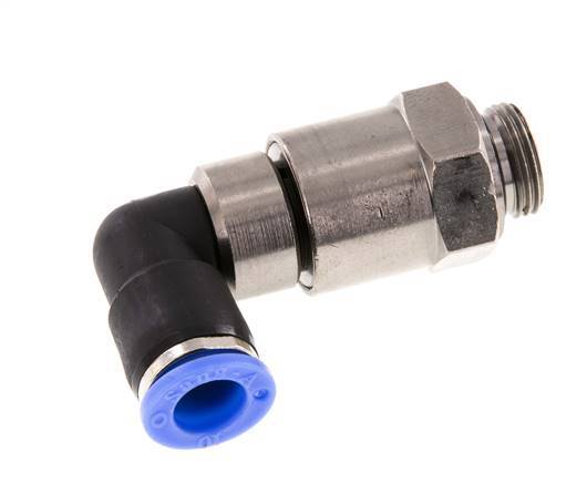 Codo de 10 mm y G3/8'' Junta giratoria rápida Rosca macho níquel-latón/PBT NBR Giratorio