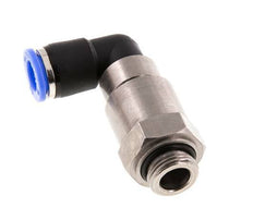 Codo de 10 mm y G3/8'' Junta giratoria rápida Rosca macho níquel-latón/PBT NBR Giratorio