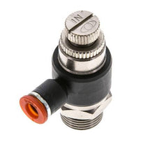 Silenciador de control de flujo Codo de entrada de medidor 6 mm - G3/8'' Latón/PA 66