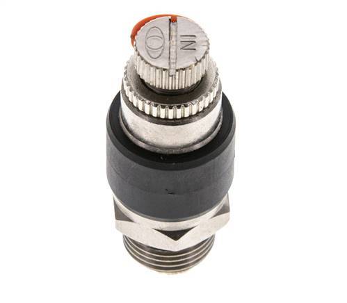 Silenciador de control de flujo Codo de entrada de medidor 6 mm - G3/8'' Latón/PA 66