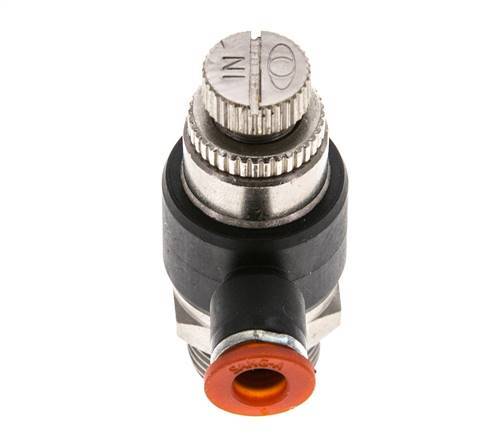 Silenciador de control de flujo Codo de entrada de medidor 6 mm - G3/8'' Latón/PA 66