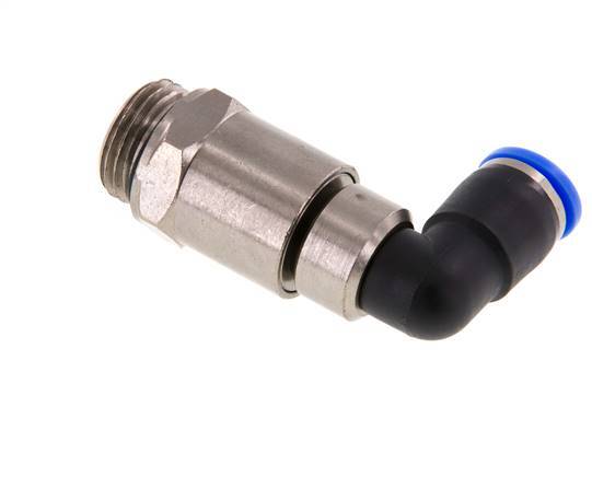 Codo de 10 mm y G1/2'' Junta giratoria rápida Rosca macho níquel-latón/PBT NBR Giratorio