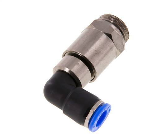 Codo de 10 mm y G1/2'' Junta giratoria rápida Rosca macho níquel-latón/PBT NBR Giratorio
