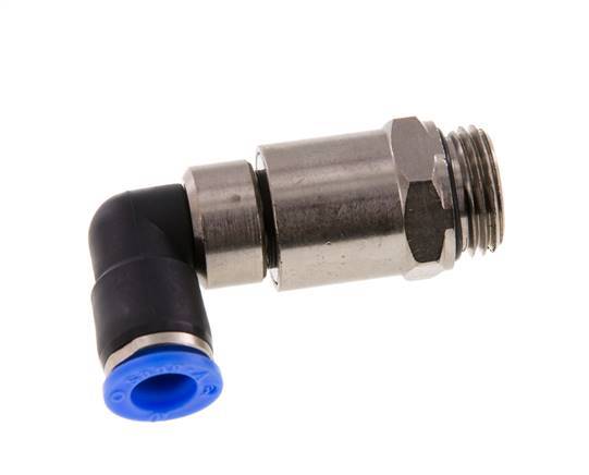 Codo de 10 mm y G1/2'' Junta giratoria rápida Rosca macho níquel-latón/PBT NBR Giratorio