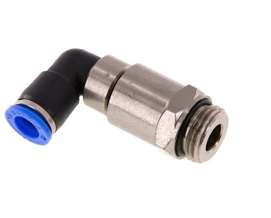 Codo de 10 mm y G1/2'' Junta giratoria rápida Rosca macho níquel-latón/PBT NBR Giratorio