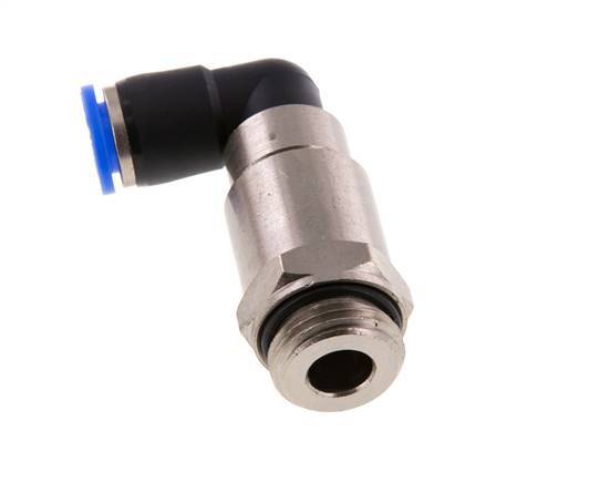 Codo de 10 mm y G1/2'' Junta giratoria rápida Rosca macho níquel-latón/PBT NBR Giratorio