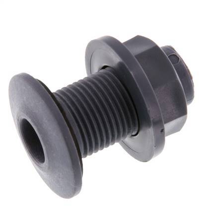 Conexión roscada para grifos de vaciado G1/2'' DN18 Pasamuros Polipropileno (pp) EPDM 10bar (140,5psi) FDA