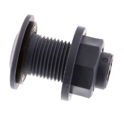 Conexión roscada para grifos de vaciado G1/2'' DN18 Pasamuros Polipropileno (pp) EPDM 10bar (140,5psi) FDA