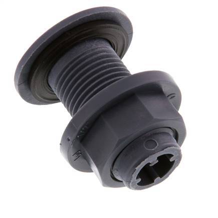 Conexión roscada para grifos de vaciado G1/2'' DN18 Pasamuros Polipropileno (pp) EPDM 10bar (140,5psi) FDA