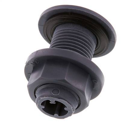 Conexión roscada para grifos de vaciado G1/2'' DN18 Pasamuros Polipropileno (pp) EPDM 10bar (140,5psi) FDA