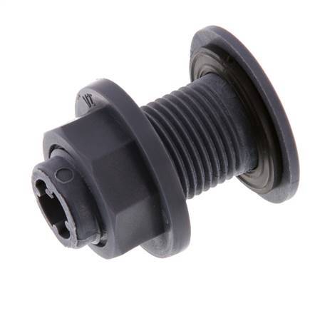Conexión roscada para grifos de vaciado G1/2'' DN18 Pasamuros Polipropileno (pp) EPDM 10bar (140,5psi) FDA