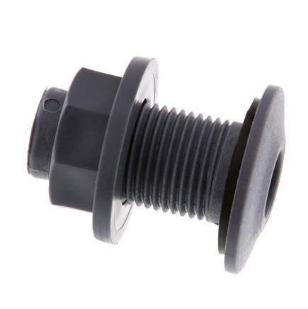 Conexión roscada para grifos de vaciado G1/2'' DN18 Pasamuros Polipropileno (pp) EPDM 10bar (140,5psi) FDA