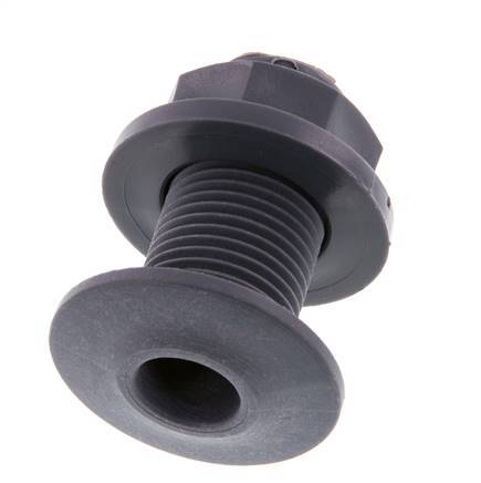 Conexión roscada para grifos de vaciado G1/2'' DN18 Pasamuros Polipropileno (pp) EPDM 10bar (140,5psi) FDA