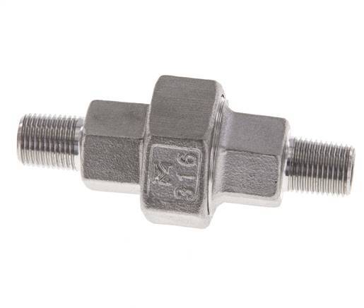 Racor recto de unión R1/8'' Acero inoxidable Junta plana PTFE 16bar (224.8psi)